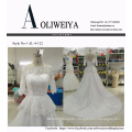 Aoliweiya Bead/Pearl/Rhinestone/Crystal Wedding Dresses with 3/4 Sleeves